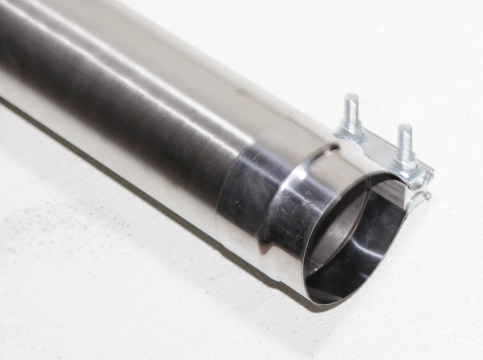 Tubo recto de escape de acero T409 SS 4" ID a 4" OD X47" de longitud con abrazadera Foto 4 de 4