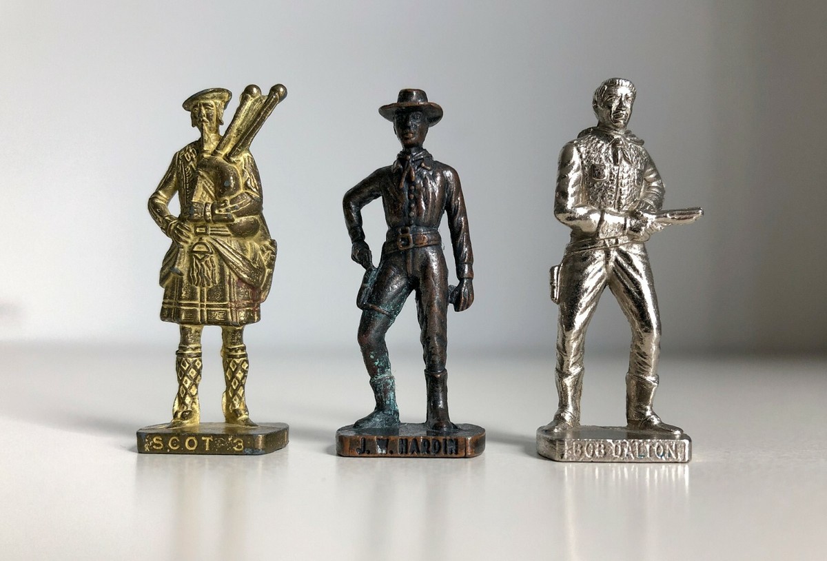 Vintage 80s Ferrero Kinder Surprise Egg Collectable Metal Figurines x3