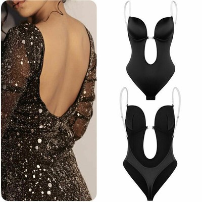 Frauen U Plunge Rückenlose Unterwäsche Unsichtbarer BH Full Body Shaper Strings