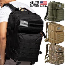 45L Military Tactical Backpack Large Army Molle Bag Rucksack 3 Day Assault Pack