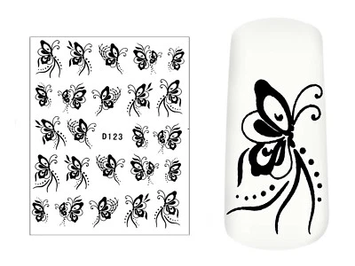 MARKENLOS Nail Art Sticker Schmetterlinge D123 Water Decals Nagelsticker Nägel Nageldesign