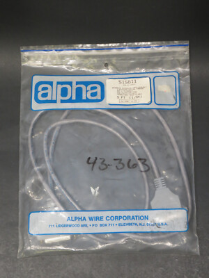 Alpha Interface Extension Cable 5ft Part# 515611 RS-232-C Male to Male ...
