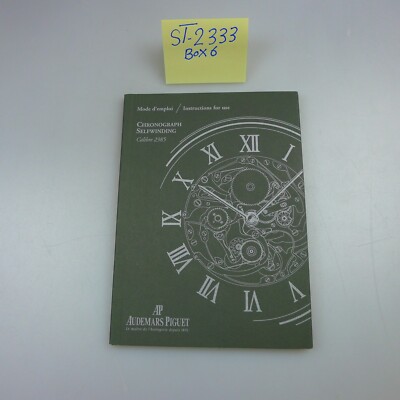 Audemars Piguet Instruction Book D'Emploi Chronograph Self Winding Calibre 2385