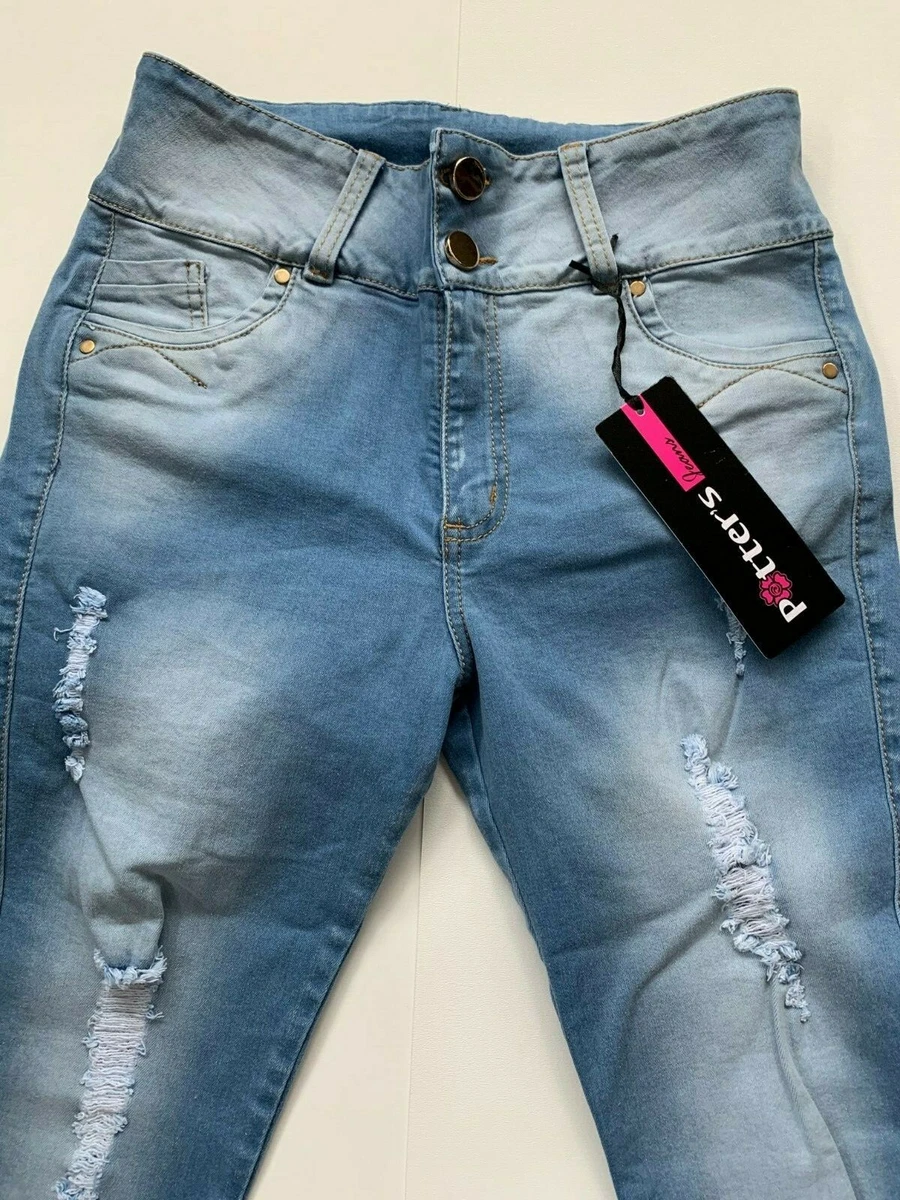 Pantalones Jeans Tiro Alto Para Mujer Rasgados Cintura Alta Levanta Cola  Vaquero