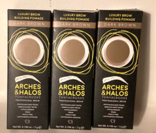 3 ARCHES HALOS Luxury Brow Building Promade Dark Brown 0.106 oz ea.