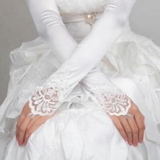 Women's Long Satin Elbow Wedding Bridal Gloves Opera Party Gloves Length 19" US