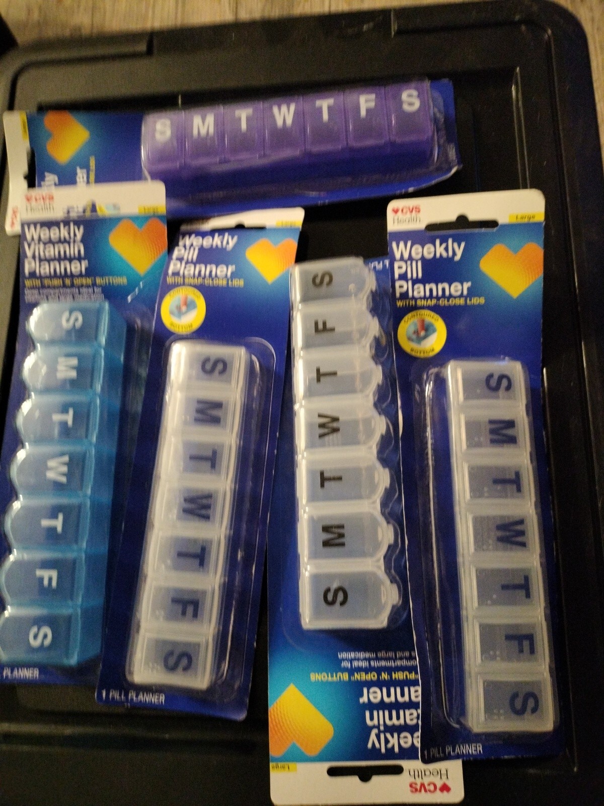 5 CVS Weekly Pill Planner with SnapClose Lids Large eBay