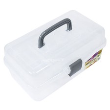 Artist's Tool Box Clear Plastic Carry Case Art Pencil Brush School Storage Caddy