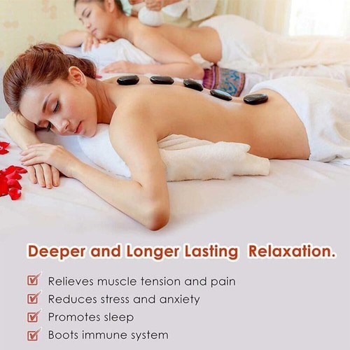 16Pcs Hot Massage Stones Basalt Rock Heating Boxes Warmer Case Salon SPA Storage - Picture 6 of 11
