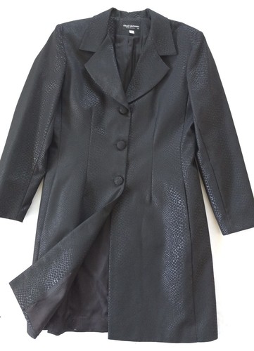 Chad Stevens Women's Sz 8 vintage Long Metallic Black Blazer Snake Patterns