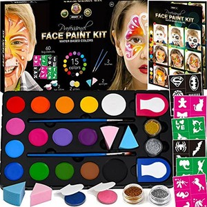 Face Paint Kit For Kids 60 Jumbo Stencils 15 Large Water Based