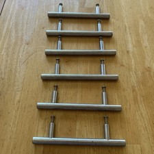 Nickel Cabinet Pulls 6 Drawer Handles Set of 6 Contemporary heavy duty