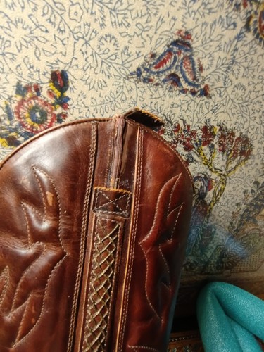 Womens COLE HAAN COUNTRY F2025 Brown Leather Cowboy Western Boots US Size 9.5 B - Picture 5 of 19