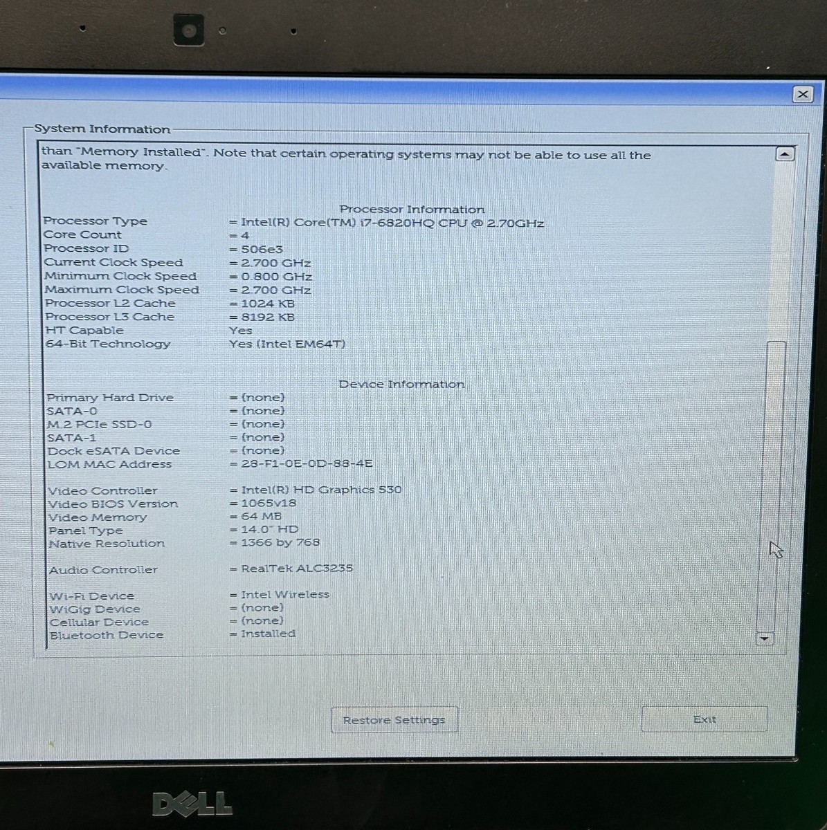Dell Latitude E5470 14 Dell Latitude E5470 14