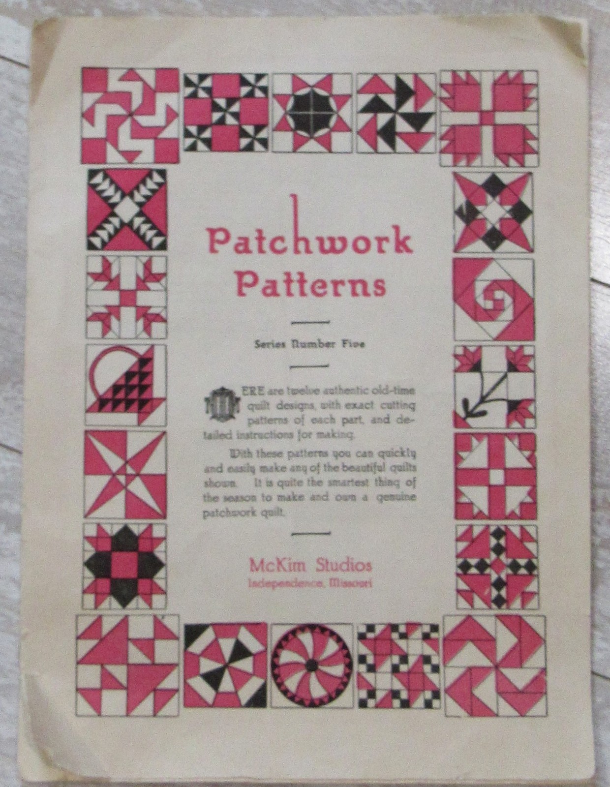 Antique 1930s Ruby Short MCKIM STUDIOS PATCHWORK PATTERNS Series No 5 Quilt Book