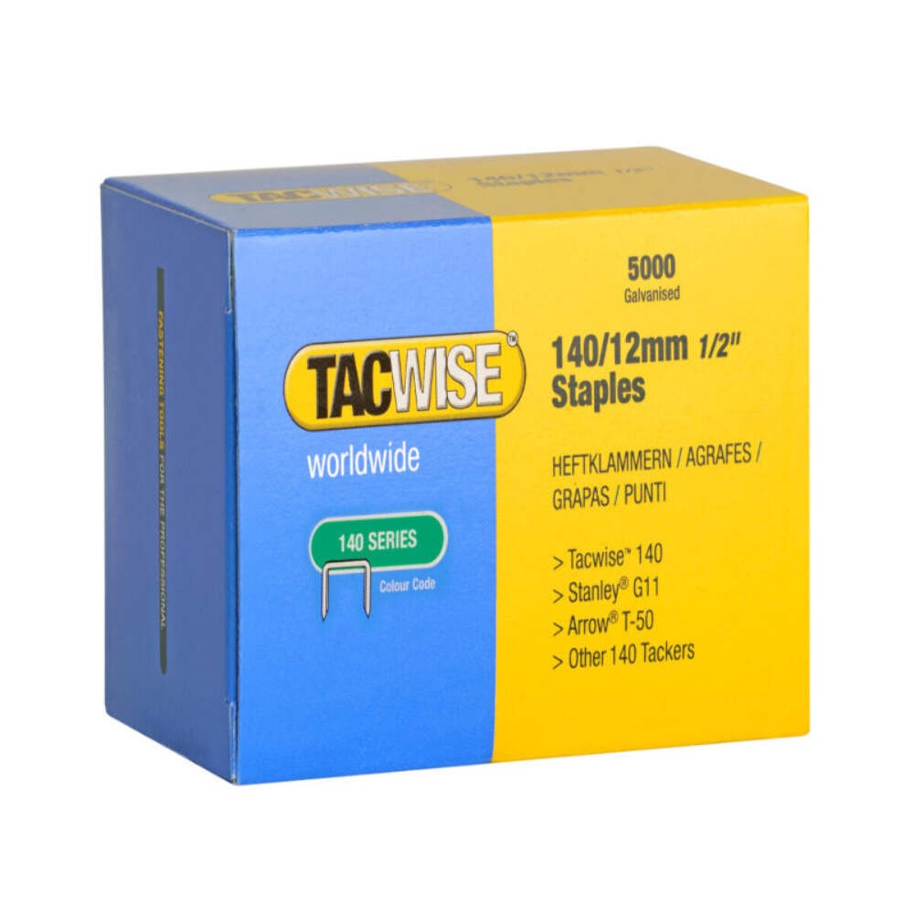 Tacwise Type 140/12mm Galvanised Staples (Pack of 5000)