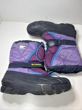 Sorel Flurry Kids snow Winter boots Girls big girl youth size 6 Purple Slide On
