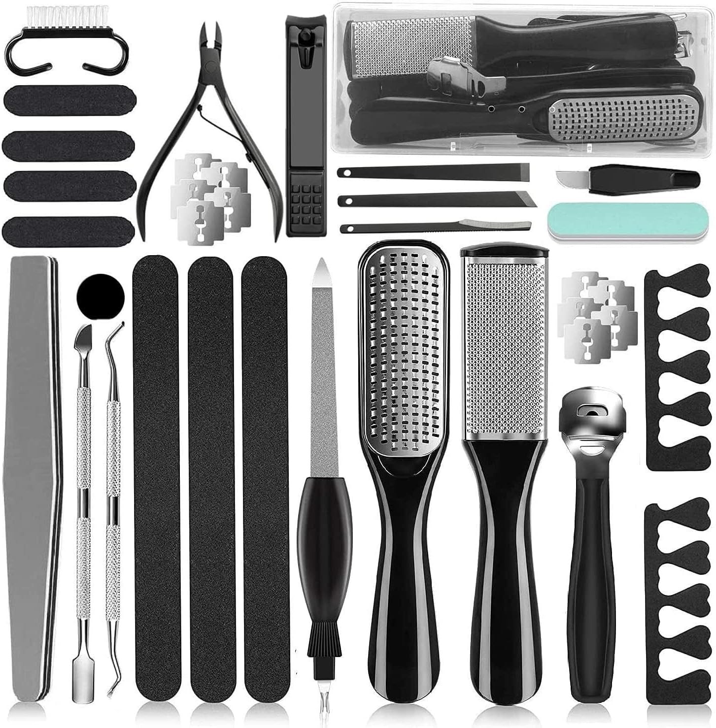 36 in 1 Pedicure Kit, Professional Pedicure Tools Foot Rasp for Home & Salon