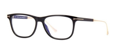Tom Ford TF 5589B 001 Blue Control Schwarz & Gold Brille Brillengestell eyeglasses 55-15