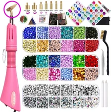 Bedazzler Kit with Rhinestones,Hotfix Applicator Tool,DIY Hot Fix Rhinestone Bed