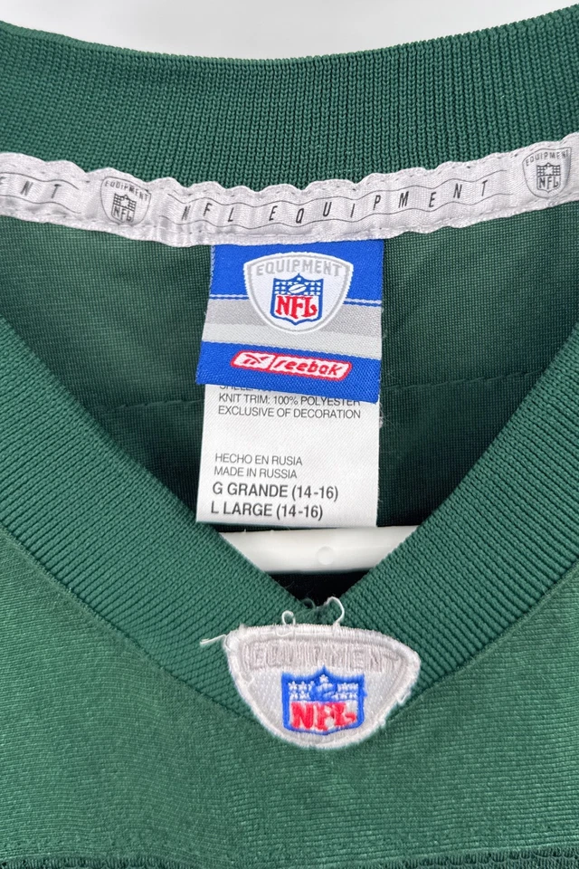 Camiseta verde de fútbol americano Curtis Martin New York Jets juvenil grande niños Reebok NFL Foto 2 de 4