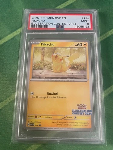 2025 POKEMON SVP EN-SV BLACK STAR PROMO ILLUSTRATION CONTEST 2024 PIKACHU PSA 9