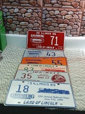 6-Galesburg Illinois Railroad Days License Plates