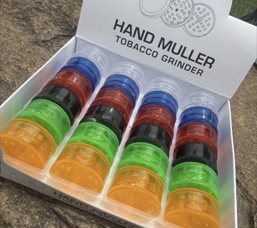 PLASTIC GRINDER 2 Part 34-40mm 3 Part Shark Teeth Herb Stash Storage + FREE GIFT - Picture 5 of 8