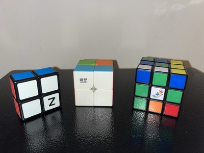 Rubik's, QiYi, Z Cube/Twist Puzzles 1x2, 2x2 , 3x3 Multicolor Brain Teaser Set