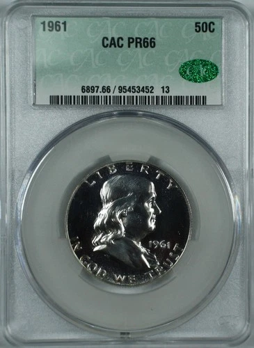 1961 Proof Franklin Half Dollar CACG PR66 Certified Collectible Coin - 3452