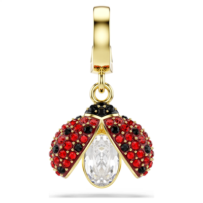 Swarovski Idyllia charm Mixed cuts, Ladybug, Gold-tone plated