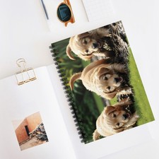 Golden Retriever Puppy Spiral Notebook - Cute Pet Journal, Gift for Dog Lovers,