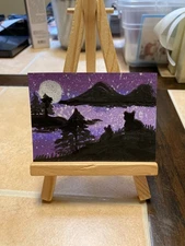 ACEO Original Acrylic Painting Landscape Abstract Art Card ATC Scenery 144