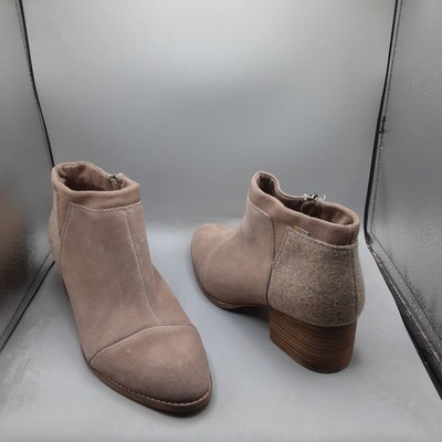 Toms Loren Ankle Bootie Women's 9M Beige Suede A172