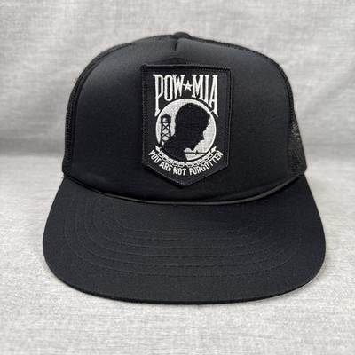 Vintage POW MIA Youngan Hat You Are Not Forgotten Patch Snapback Black Rope Cap