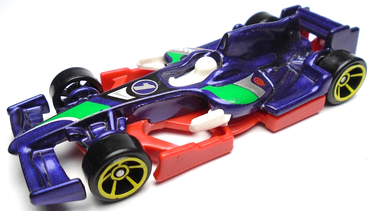 2016 HOT WHEELS F1 RACER LWC RACING #1 PURPLE DIECAST 3" RACE CAR W/ RED & GREEN