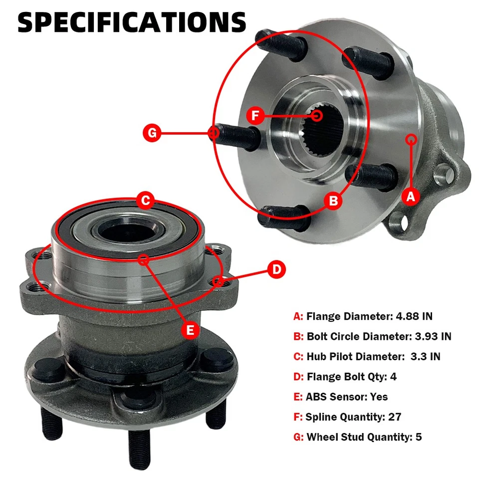 Cojinete de cubo de rueda trasera MOOG 512518 para Subaru Forester 2012-19 Impreza 2014-2018 Foto 2 de 4