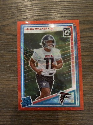 2025 Donruss #344 Jalon Walker Optic Rated Rookies Preview Red Power