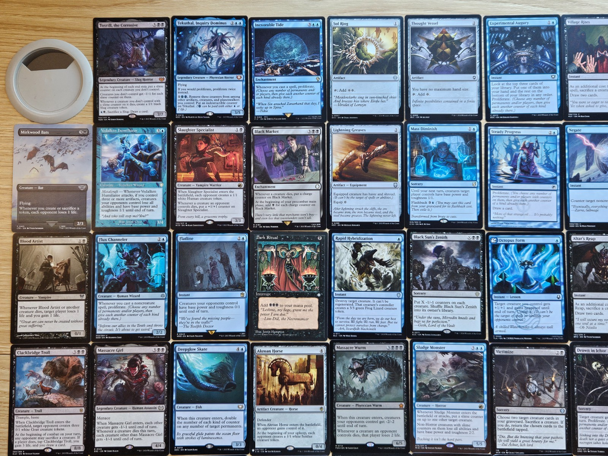 Custom Commander Deck ~ The Black Tide ~ Toxrill, the Corrosive ~ 100 Card  Deck