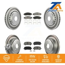 Coated Disc Brake Rotor Semi-Metallic Pad Front Rear Kit For 2014-2016 Acura MDX