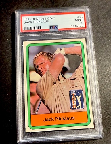 JACK NICKLAUS 1981 DONRUSS GOLF ROOKIE CARD #13 PSA 9 MINT GRADED HOF GOAT