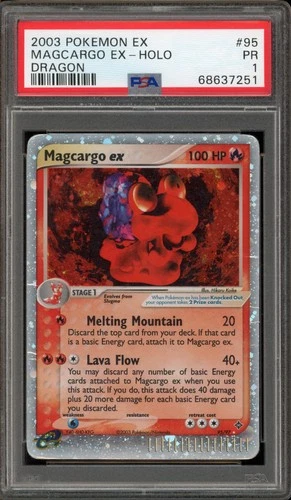 Pokemon Magcargo ex EX Dragon Holo Ultra Rare #95 PSA 1