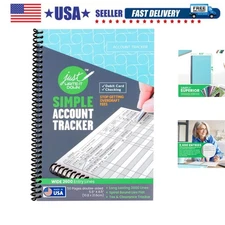 Stylish Blue Check Book Register - 2600 Entry Lines in Durable USA-Made Notebook