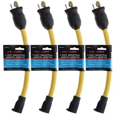 Cal-Hawk CZAILP 1-Foot Heavy Duty Female/Male Plug Adapter 125V (4-Pack)
