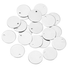 20Pcs 15mm Diameter Flat Round Blank Stamping Tag Pendants Charm Silver 