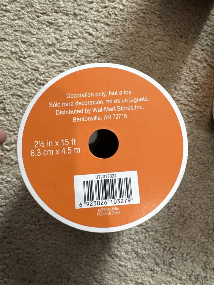 Fall Burlap Wire Edged Ribbon 2.5“ X 30‘ And 2.5” X 15’ Lot Of Four Brand New - Image 3 of 4