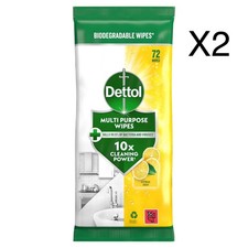 Dettol Anti - Bacterial Cleansing Surface Wipes Citrus Large 72pk - PACK OF 2