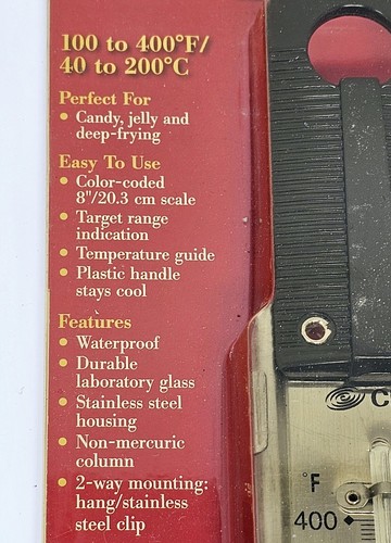 CDN Candy and Deep Fry Ruler Thermometer TCG400 Stainless Steel Dishwasher Safe - Picture 4 of 6