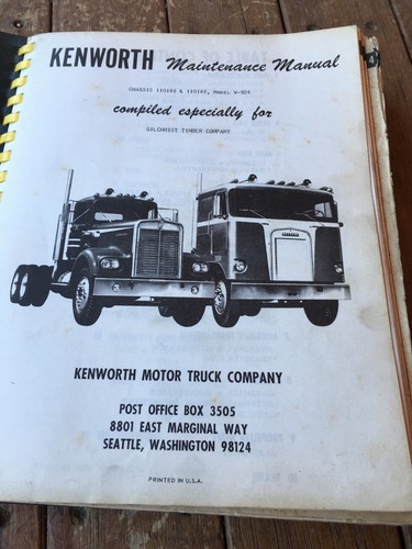 VINTAGE KENWORTH TRUCK MAINTENANCE MANUAL 1965 - Picture 2 of 5