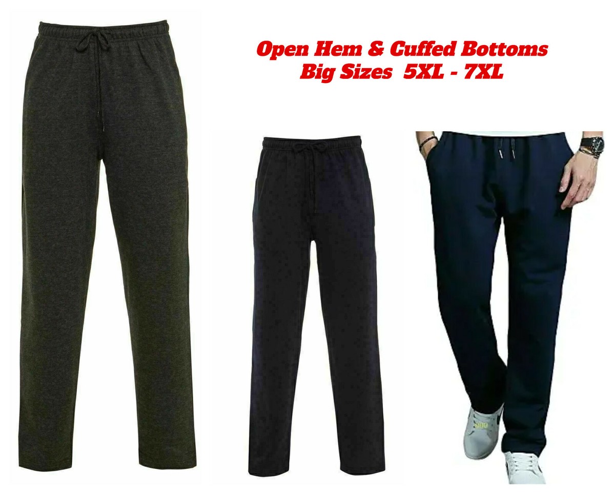 Pantalones de chándal lisos con dobladillo abierto tallas grandes para hombre 5L-6Xl-7Xl
